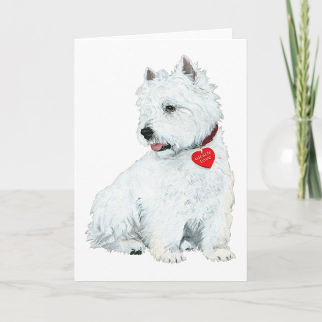 Cartes Pour Fêtes Annuelles Westie Love (Devant)