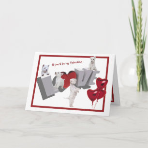 Cartes Pour Fêtes Annuelles Westie Puppy Love Valentine's Day
