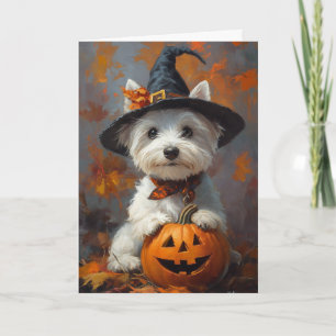 Cartes Pour Fêtes Annuelles Westie Sorcière Halloween