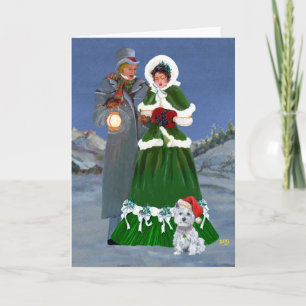 Cartes Pour Fêtes Annuelles Westies et chants de Noël en famille