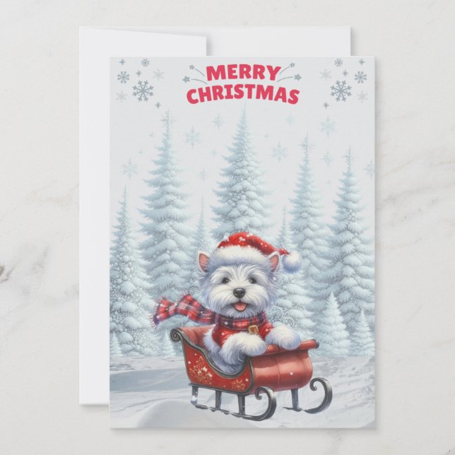 Cartes Pour Fêtes Annuelles Westin in Sled Joyeux Noël Card (Devant)