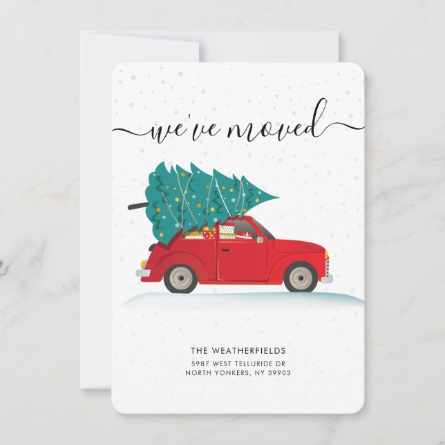 Cartes Pour Fêtes Annuelles We've Moved Christmas Moving (Devant)