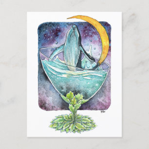 Cartes Pour Fêtes Annuelles Whale Under The Moon