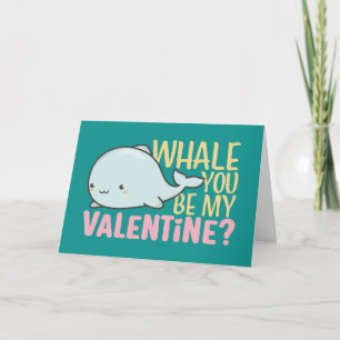 Cartes Pour Fêtes Annuelles Whale You Be My Valentine Cute Kid Valentine's Day