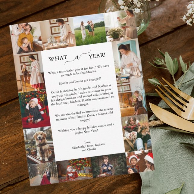 Cartes Pour Fêtes Annuelles What A Year 14th Photo Collage Joyeux Noël (Créateur téléchargé)