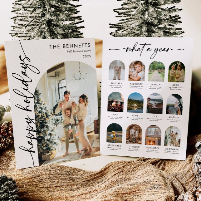 Cartes Pour Fêtes Annuelles What A Year Happy Holidays Photo (Créateur téléchargé)