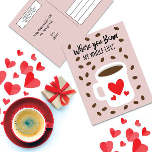 Cartes Pour Fêtes Annuelles Where You Bean Coffee Valentine