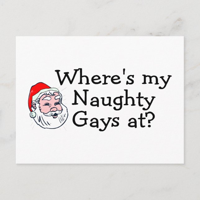 Cartes Pour Fêtes Annuelles Wheres Mes Gays Naughty Au Père Noël (Devant)