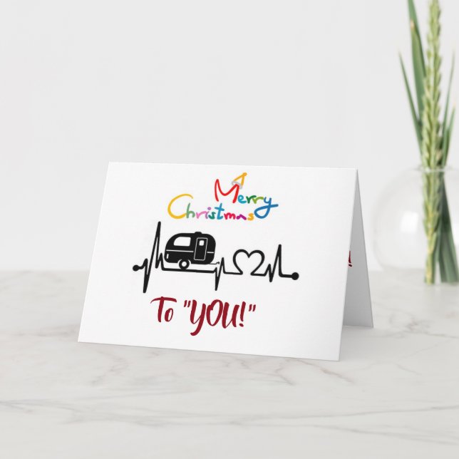 CARTES POUR FÊTES ANNUELLES WHEREVER WE ROAM **CHRISTMAS WISHES** STYLE CAMPER (Devant)