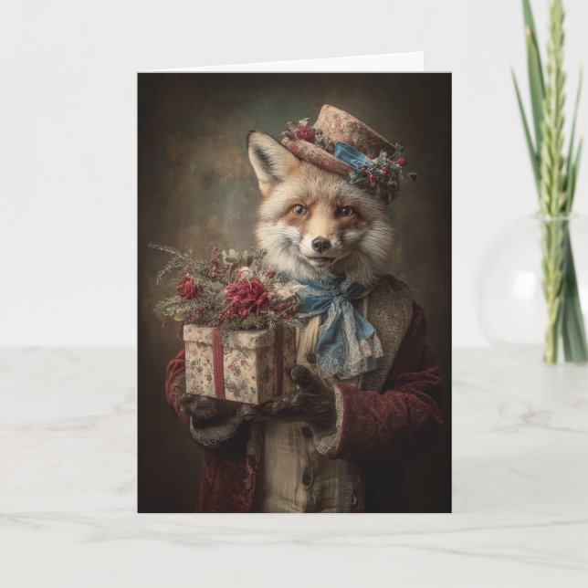 Cartes Pour Fêtes Annuelles Whimsical Christmas Fox (Devant)