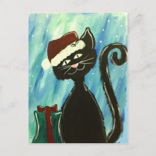 Cartes Pour Fêtes Annuelles Whimsical Christmas Kitty Print