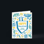 Cartes Pour Fêtes Annuelles Whimsical Cute Dreidel Menorah CUSTOM HANOUKKA<br><div class="desc">Carte de vacances idéale pour une carte de vacances amusante! L'art fait main pour vous ! ENTIÈREMENT PERSONNALISABLE ! Cliquez sur "Personnaliser" ci-dessus pour modifier le texte. Cliquez sur "modifier à l'aide de l'outil de conception" pour ajuster les polices, les couleurs et les placements. (voir aussi ma boutique pour d'autres...</div>