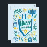 Cartes Pour Fêtes Annuelles Whimsical Cute Dreidel Menorah CUSTOM HANOUKKA<br><div class="desc">Carte de vacances idéale pour une carte de vacances amusante! L'art fait main pour vous ! ENTIÈREMENT PERSONNALISABLE ! Cliquez sur "modifier en utilisant l'outil de conception" pour ajouter votre propre texte personnalisé. (consultez mon magasin pour d'autres modèles aussi) Il s'agit d'une carte postale, vérifiez dans mon magasin pour des...</div>
