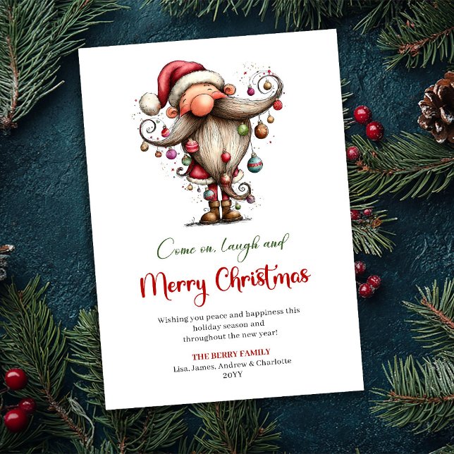 Cartes Pour Fêtes Annuelles Whimsical Funny Santa Classic Red Green Greeting (Whimsical Funny Santa Classic Red Green Greeting)