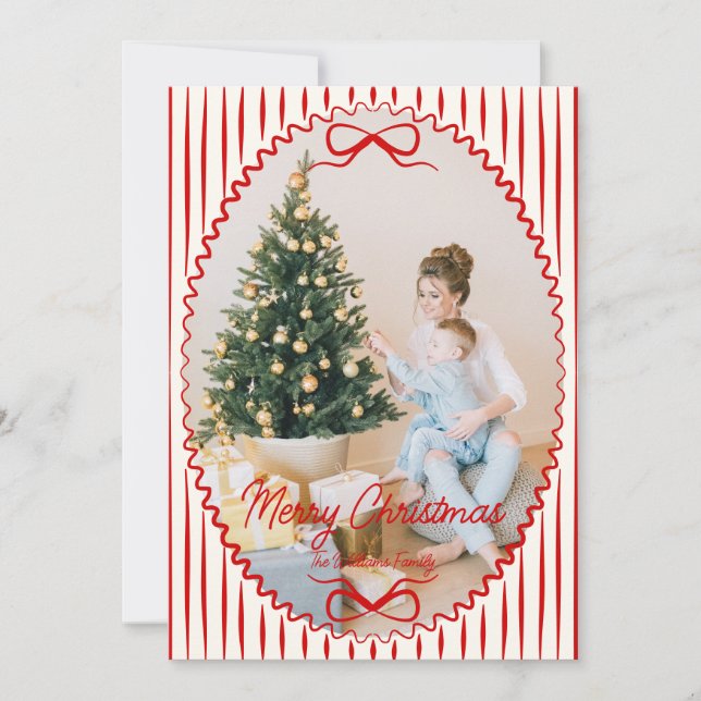 Cartes Pour Fêtes Annuelles Whimsical Hand Drawn Handwritten Christmas Photo (Devant)