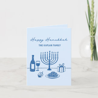 Cartes Pour Fêtes Annuelles Whimsical Hand Drawn Hanukkah Jewish Trendy Custom