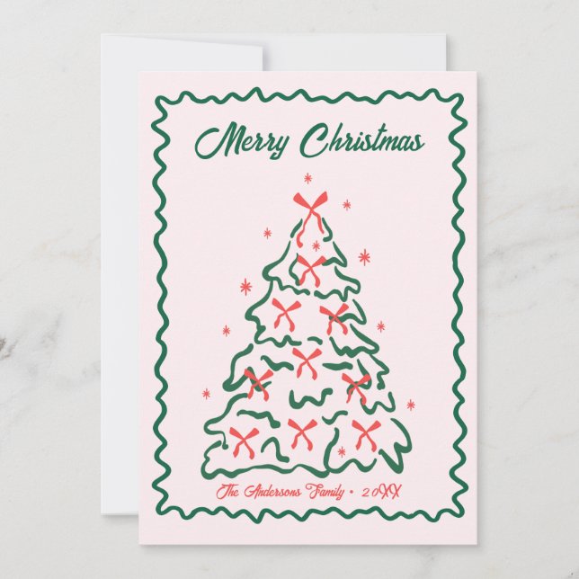 Cartes Pour Fêtes Annuelles Whimsical Hand Drawn Quirky Merry Christmas Photo  (Devant)
