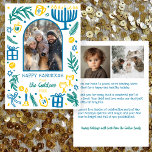 Cartes Pour Fêtes Annuelles Whimsical Hanukkah Cute Custom Arch 3 PHOTO<br><div class="desc">Perfect cute card for a fun holiday greeting! Hand made art for you! Perfect for a winter, hanukkah, holiday party or other event. FULLY CUSTOMIZABLE! Click on “Personalize” above to edit the text and add your own photos to the back and front. Click "edit using design tool" to adjust the...</div>