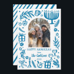 Cartes Pour Fêtes Annuelles Whimsical Hanukkah Cute Custom Arch PHOTO<br><div class="desc">Perfect cute card for a fun holiday greeting! Hand made art for you! Perfect for a winter, hanukkah, holiday party or other event. FULLY CUSTOMIZABLE! Click on “Personalize” above to edit the text and add your own photos. Click "edit using design tool" to adjust the fonts, colors and placements. (check...</div>