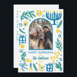 Cartes Pour Fêtes Annuelles Whimsical Hanukkah Cute Custom Arch PHOTO<br><div class="desc">Perfect cute card for a fun holiday greeting! Hand made art for you! Perfect for a winter, hanukkah, holiday party or other event. FULLY CUSTOMIZABLE! Click on “Personalize” above to edit the text on the front and back and add your own photos. Click "edit using design tool" to adjust the...</div>