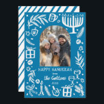 Cartes Pour Fêtes Annuelles Whimsical Hanukkah Cute Custom Arch PHOTO<br><div class="desc">Perfect cute card for a fun holiday greeting! Hand made art for you! Perfect for a winter, hanukkah, holiday party or other event. FULLY CUSTOMIZABLE! Click on “Personalize” above to edit the text and add your own photos. Click "edit using design tool" to adjust the fonts, colors and placements. (check...</div>