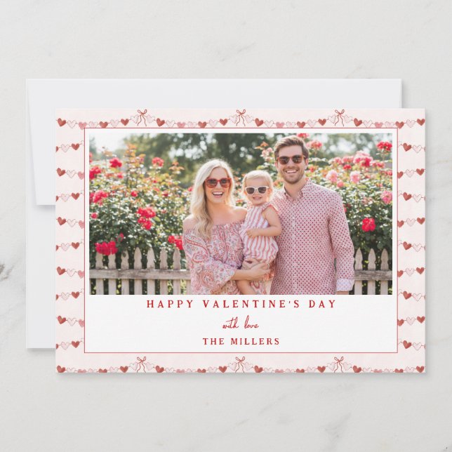 Cartes Pour Fêtes Annuelles Whimsical Hearts Happy Valentine's Day Photo Card (Devant)