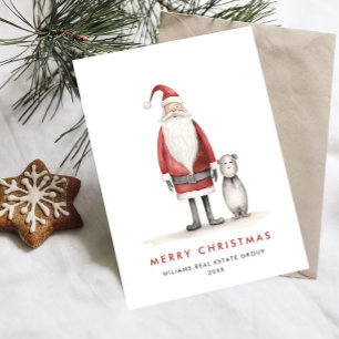 Cartes Pour Fêtes Annuelles Whimsical Minimal Santa Claus Christmas Corporate