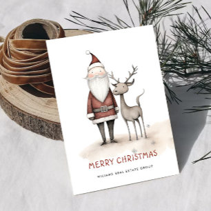 Cartes Pour Fêtes Annuelles Whimsical Minimal Santa Claus Christmas Corporate