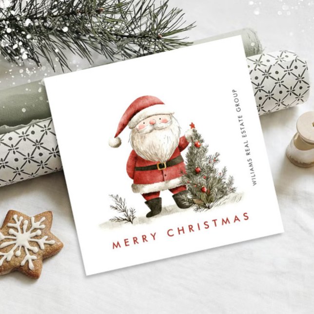 Cartes Pour Fêtes Annuelles Whimsical Minimal Santa Claus Christmas Corporate (Créateur téléchargé)