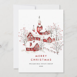 Cartes Pour Fêtes Annuelles Whimsical Minimaliste Pays Noël Entreprise