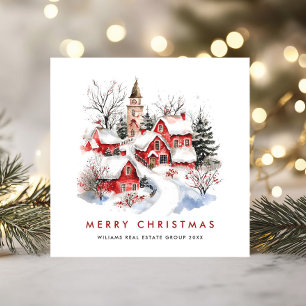 Cartes Pour Fêtes Annuelles Whimsical Minimaliste Pays Noël Entreprise