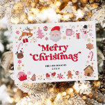 Cartes Pour Fêtes Annuelles Whimsical Red Pink Père Noël Joyeux Noël<br><div class="desc">Célébrez la magie des fêtes avec cette carte de Noël enchanteresse,  une petite mais significative façon de transmettre vos meilleurs voeux et esprit festif à vos proches. Cette carte présente une illustration délicieuse et ludique d'éléments de Noël bien-aimés,  magnifiquement restitués dans une palette chaleureuse de rouge,  rose et blanc.</div>