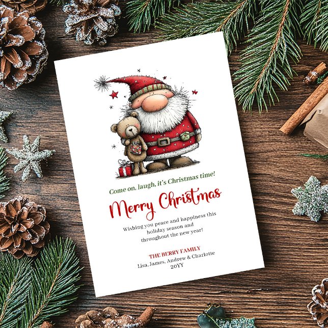 Cartes Pour Fêtes Annuelles Whimsical Santa Cartoon Festive Christmas Greeting (Whimsical Santa Cartoon Festive Christmas Greeting)