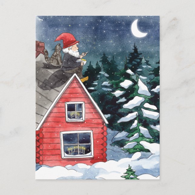 Cartes Pour Fêtes Annuelles Whimsical Tomten Swedish Christmas Gnome (Devant)