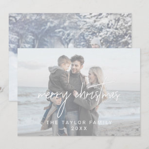 Cartes Pour Fêtes Annuelles Whimsical White Christmas 2 Horizontal Photos