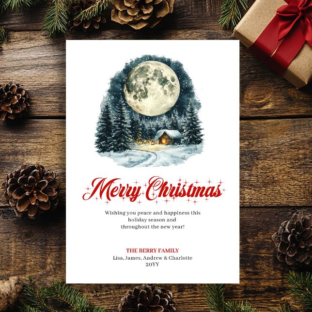 Cartes Pour Fêtes Annuelles Whimsical Winter Scene Red Green Greeting Card (Whimsical Winter Scene Red Green Greeting Card)