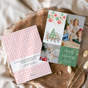 Cartes Pour Fêtes Annuelles Whimsical Winter Village Happy Holidays 2 Photos