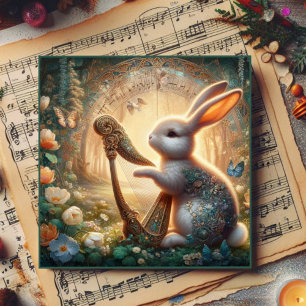 Cartes Pour Fêtes Annuelles Whimsical Woodland Bunny Musical Pâques