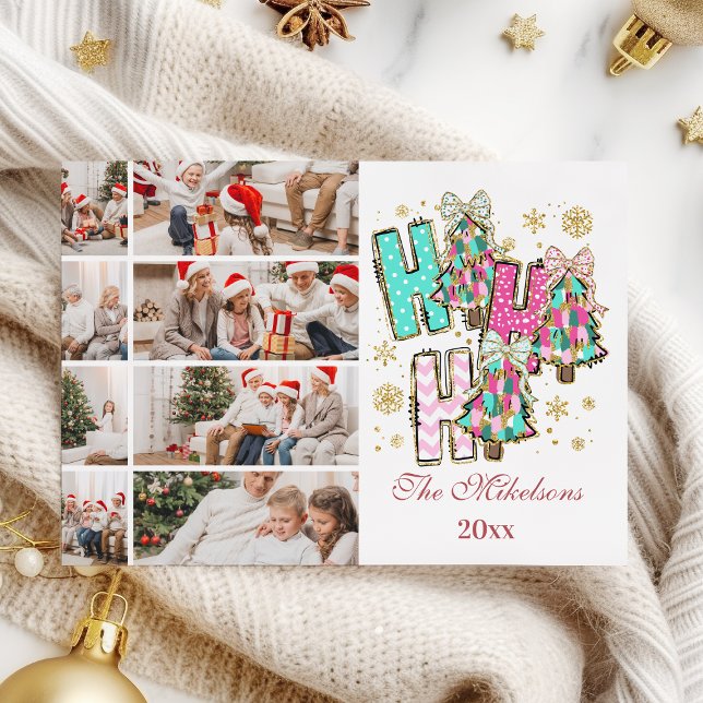 Cartes Pour Fêtes Annuelles Whimssical 8 Photo Ho Ho Famille de Noël (Créateur téléchargé)