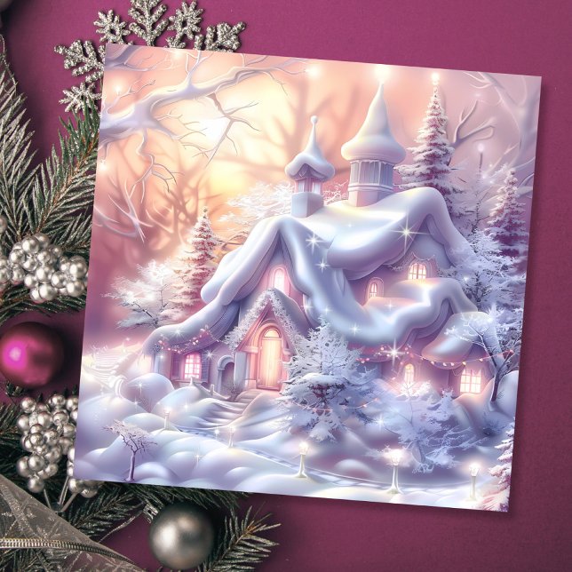 Cartes Pour Fêtes Annuelles Whimsski Winter Wonderland House Noël (Créateur téléchargé)