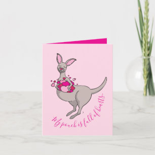 Cartes Pour Fêtes Annuelles Whimsy kangaroo hearts valentines card