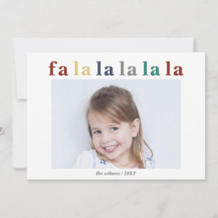 Cartes Pour Fêtes Annuelles Whimsy Snowflakes Colorful fa la Minimal Photo