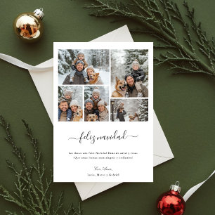 Cartes Pour Fêtes Annuelles Whimy Script Feliz Navidad 5 Photo Noël