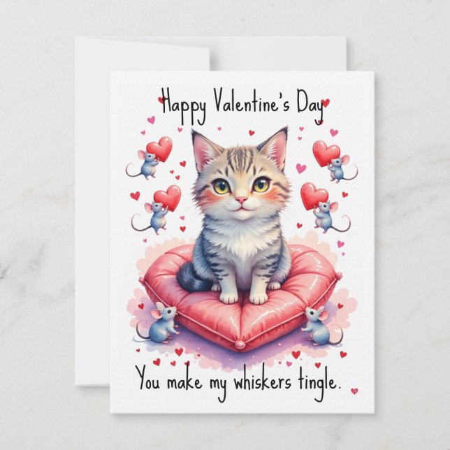 Cartes Pour Fêtes Annuelles 💘🐈Whisker-Tingling Romance (Devant)