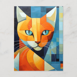 Cartes Pour Fêtes Annuelles Whiskers Abstraits : Chat orange