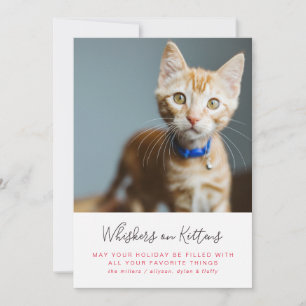 Cartes Pour Fêtes Annuelles Whiskers sur Kittens Photo de Noël