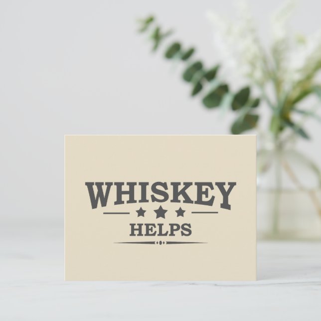 Cartes Pour Fêtes Annuelles Whiskey aide à boire de l'alcool en disant (Debout devant)