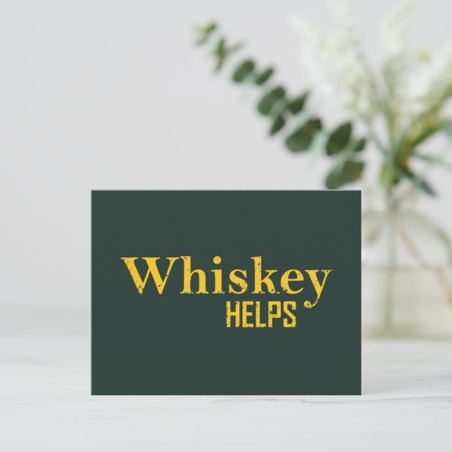 Cartes Pour Fêtes Annuelles Whiskey aide à drôles l'alcool dit whisky citation (Debout devant)