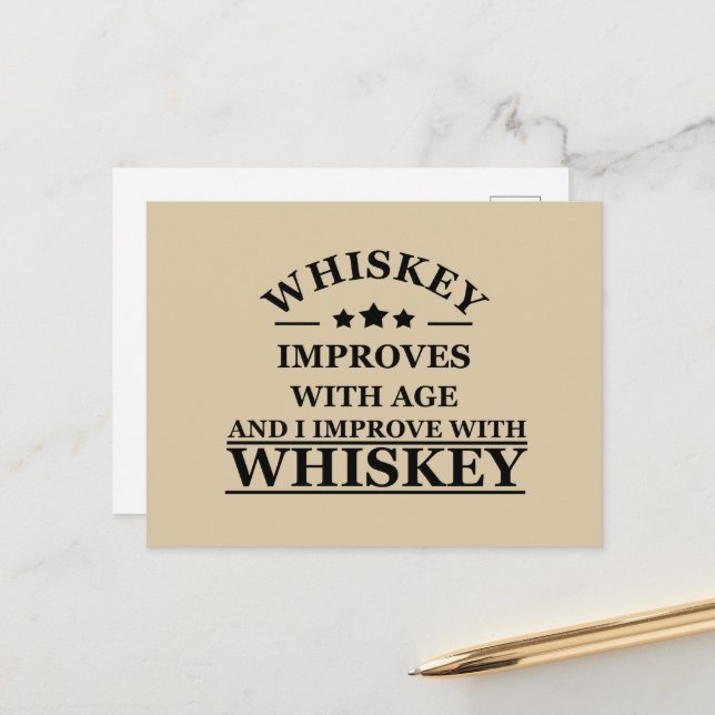 Cartes Pour Fêtes Annuelles Whiskey cite d'humoristiques paroles d'alcool cade (Devant/Arrière en situation)