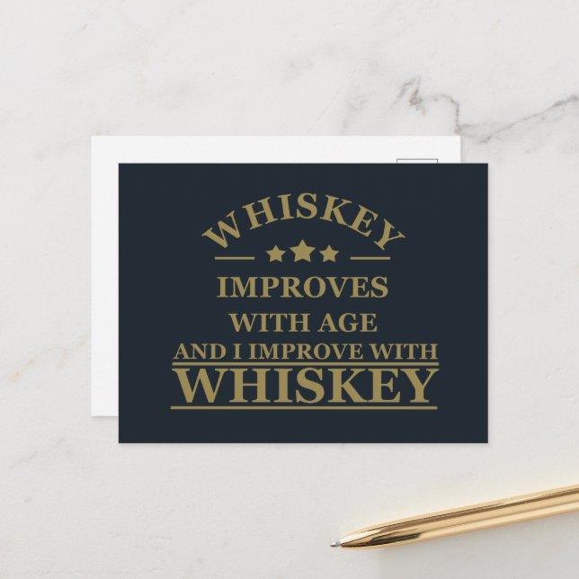 Cartes Pour Fêtes Annuelles Whiskey cite d'humoristiques paroles d'alcool cade (Devant/Arrière en situation)